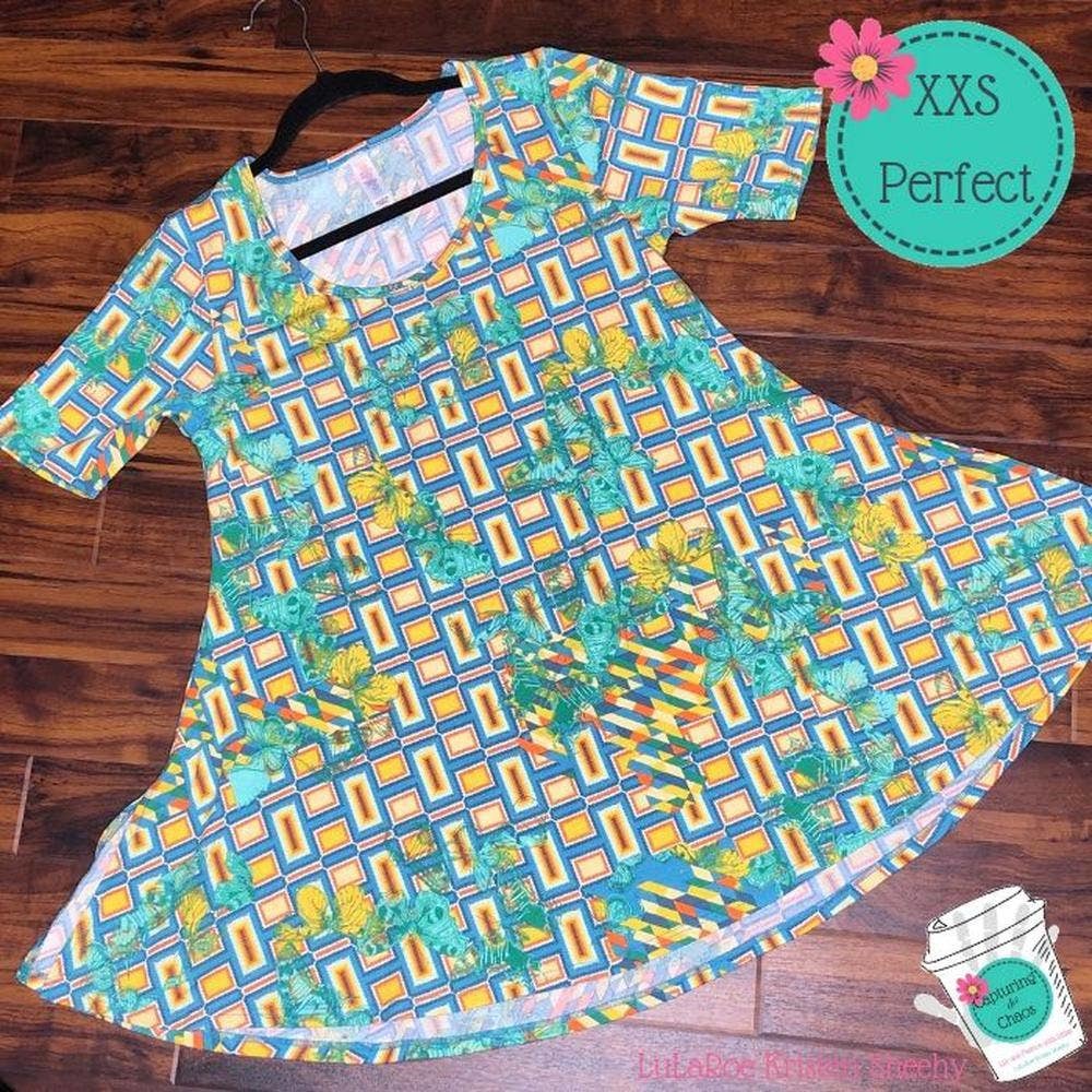 Butterfly Geometric LuLaRoe Perfect Tee, XXS, NWT